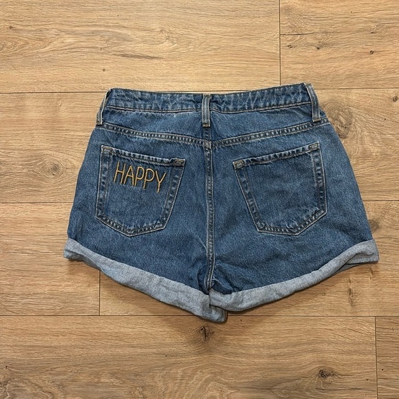 wild fable Pants - Wild Fable Highest Rise Mom Shorts with embroidered “Happy” on butt
